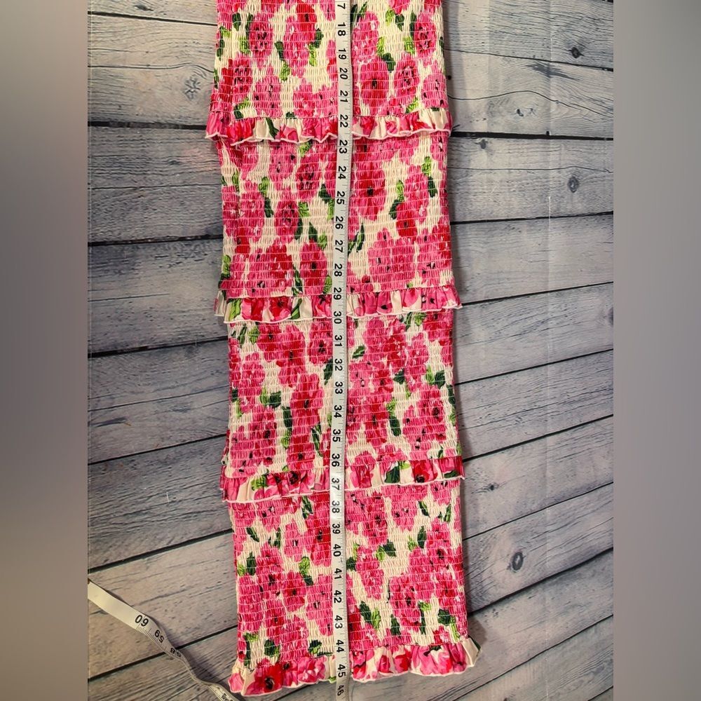 NWT Show Me Your MuMu Stella Smocked Pink Floral Soiree Wedding Midi Dress XL - Picture 12 of 12